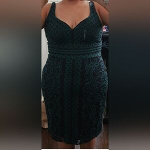 BRAND NEW BISSOU BISSOU V-NECK SLEEVELESS SHEATH LACE DRESS